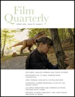 Cover image for FQ issue 79.3 featuring an image of Eszter Tompa in Kontinental ’25 (Radu Jude, 2026) and a TOC,
